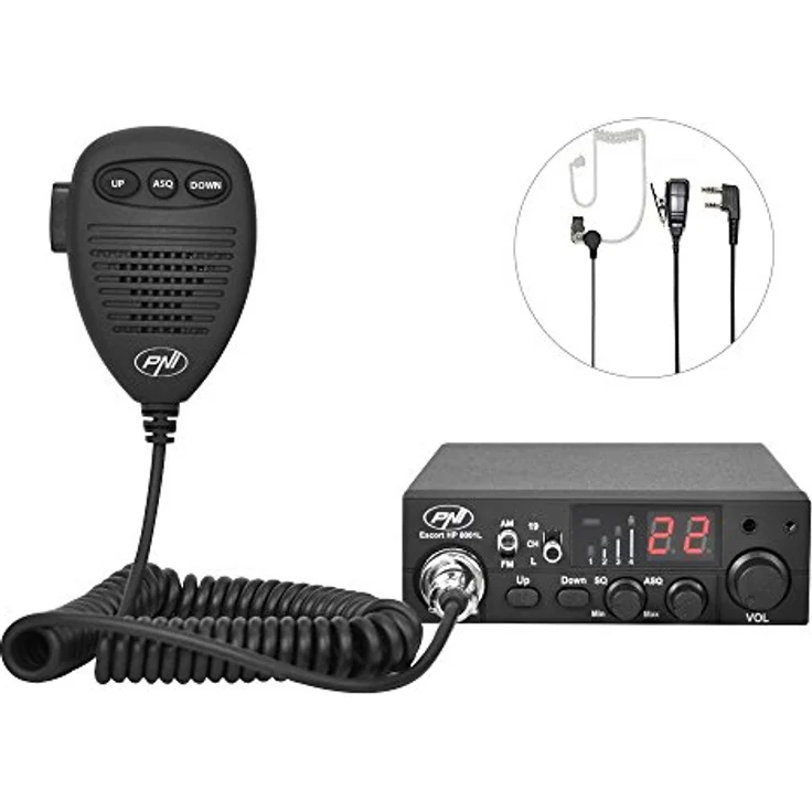 Paket Radiosender CB PNI Escort HP 8001L 4 W 12 V, 40 Kanäle + Antenne CB PNI Extra 40 mit Magnet, Länge 45 cm, 30 W – Bild 2