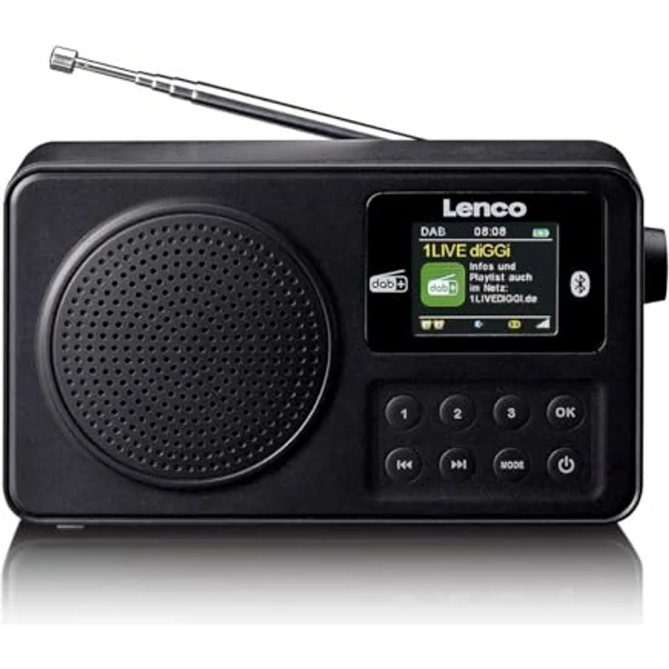 Lenco PDR-033BK Kofferradio DAB+, FM, Bluetooth 5.3, 10 Stunden Akkulaufzeit, schwarz – Bild 1