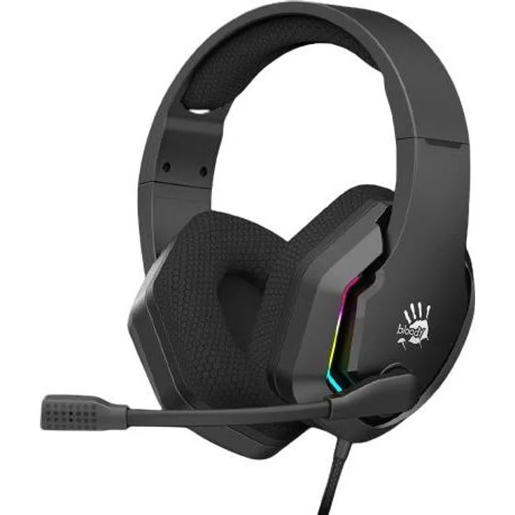 Bloody G260, Kabelgebundenes Gaming Headset mit 7.1 Surround Sound, RGB-Beleuchtung, Geräuschunterdrückendem Mikrofon und Premium-Komfort, Schwarz