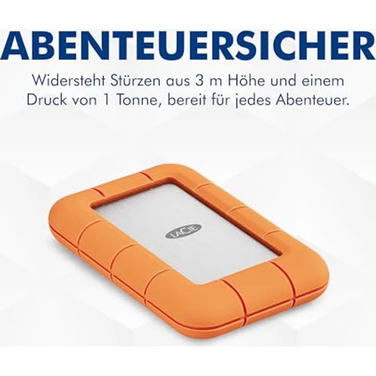 LaCie Rugged SSD4 1TB, 40Gbps USB-C, robuste externe SSD mit staub- und wasserfestem Design, orange – Bild 5