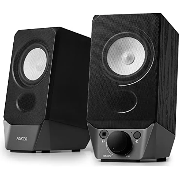 Edifier R19BT Lautsprecher 2.0 (schwarz), Hochleistungs-Lautsprecher mit einfacher Plug-and-Play-Installation