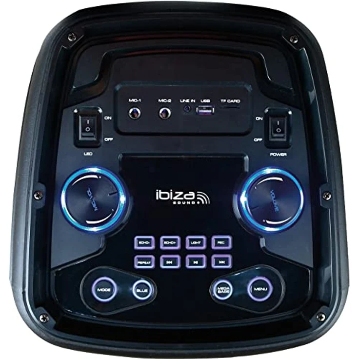 Ibiza - FREESOUND400 - Batteriebetriebener tragbarer Lautsprecher mit Bluetooth, USB, SD und AUX-IN mit Umgebungs-LEDs - 400W - Schwarz – Bild 2