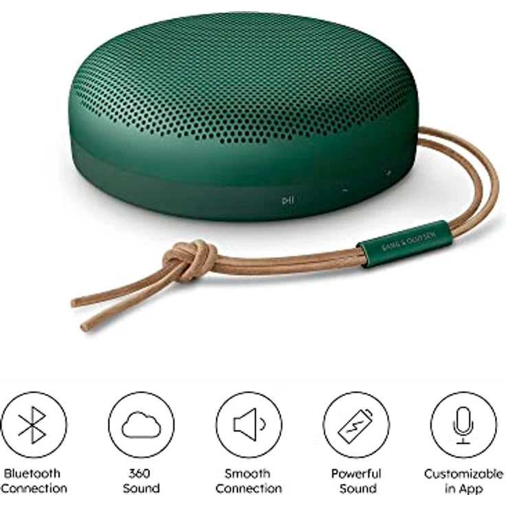 Bang & Olufsen Beosound A1 (2. Gen) – Kabelloser tragbarer IP67 wasserdichter Bluetooth-Lautsprecher mit 360° Sound + 3 Mikrofone, Alexa und USB-C Ladekabel, 18 Stunden Akkulaufzeit - Grün – Bild 2