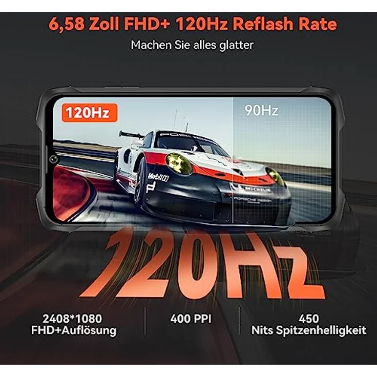 CUBOT Kingkong 9 Outdoor Handy Ohne Vertrag Android 13(2023),Helio G99 24GB RAM/256GB ROM Outdoor Smartphone 10600mAh,6,58" FHD+ Display IP68 Wasserdicht Simlockfreie Handys,100MP+32MP Kamera, 4G NFC – Bild 5