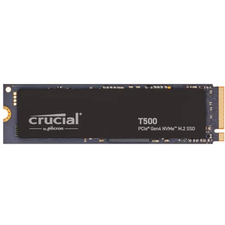 Crucial T500 SSD 4TB PCIe Gen4 NVMe M.2 Interne SSD, bis 7000MB/s, für Gaming und Programme, Microsoft DirectStorage - CT4000T500SSD3