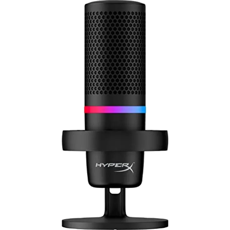 HyperX DuoCast - RGB USB Kondensatormikrofon für PC, PS5, PS4, Mac, Low-Profile-Shock Mount, Cardioid, Omnidirektional, Pop-Filter, Gain-Control, Gaming, Streaming, Podcasts, Twitch, YouTube, Discord