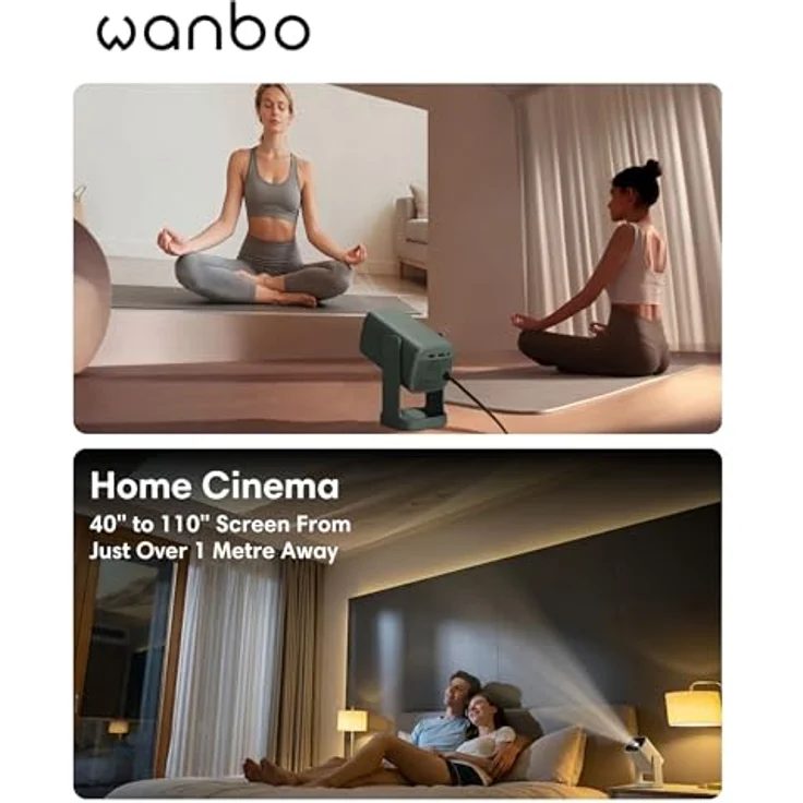 Wanbo Cube 1, HD Beamer mit 1280 x 720 Pixeln, 350 ANSI-Lumen Helligkeit, Android 11, WLAN, Alpine White – Bild 9