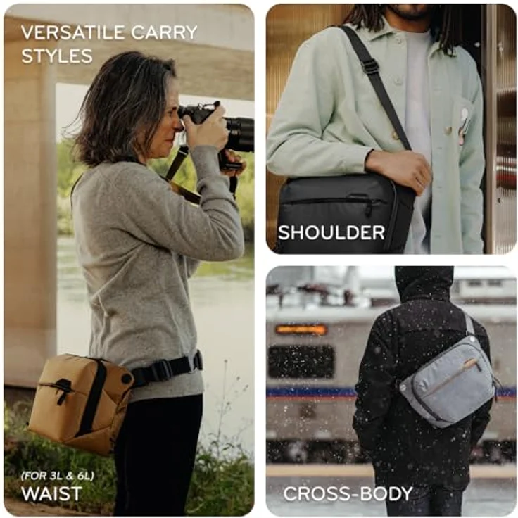 Peak Design Everyday Sling 6L, Kameratasche aus 400D-Nylon-Canvas für spiegellose Kameras und Tablets, schwarz – Bild 4