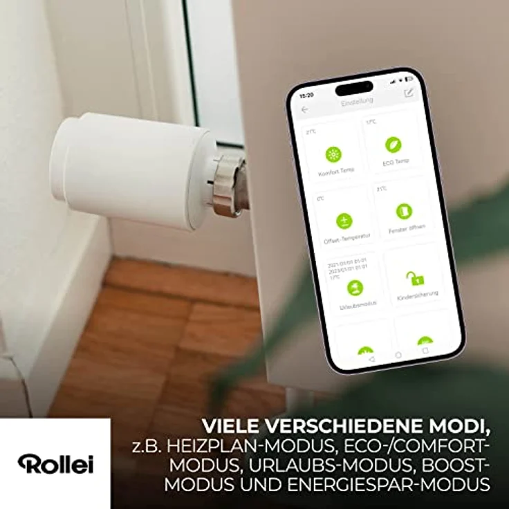 Rollei 45001 Heizkörperthermostat, weiß (Erweiterung) – Bild 4