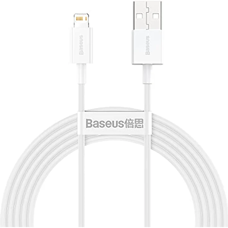 Baseus Superior USB-auf-Lightning Kabel, 2m, Schnellladung 2,4A, Weiß – Bild 1