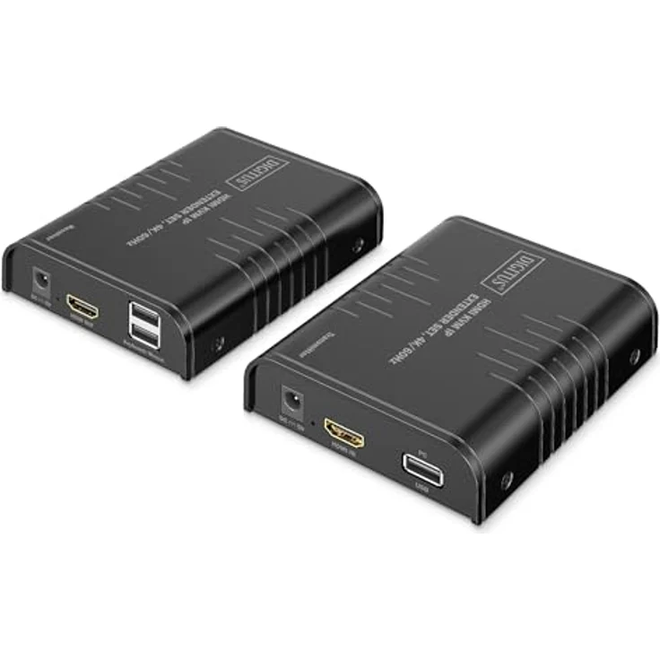 Digitus HDMI KVM IP Extender Set, 4K/60Hz, KVM Switch für bis zu 253 Empfänger, Schwarz – Bild 7