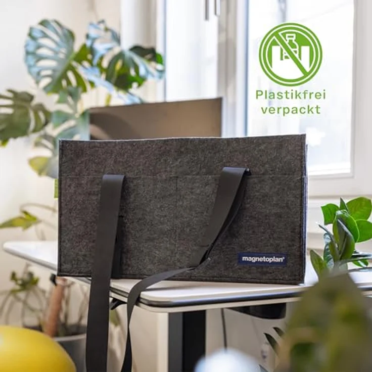Magnetoplan Aktentasche 11126, praktische Laptop-Tasche aus 100 % recyceltem Polyester, grau, 45 x 25 x 15 cm, für flexibles Arbeiten – Bild 6