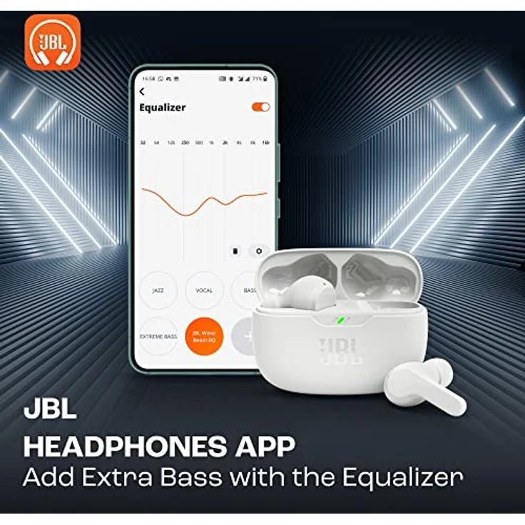 JBL Wave Beam – Kabellose In-Ear Ohrhörer mit IP54 und IPX2 Wasserdichtigkeit – Freisprechfunktion und 32 Stunden Akkulaufzeit – In Weiß – Bild 3