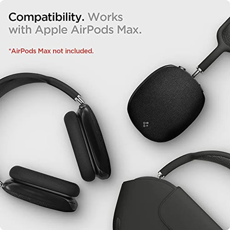 Spigen Urban Fit Airpods Max Hülle - Schwarz, minimales Strickdesign & präzise Ausschnitte – Bild 3