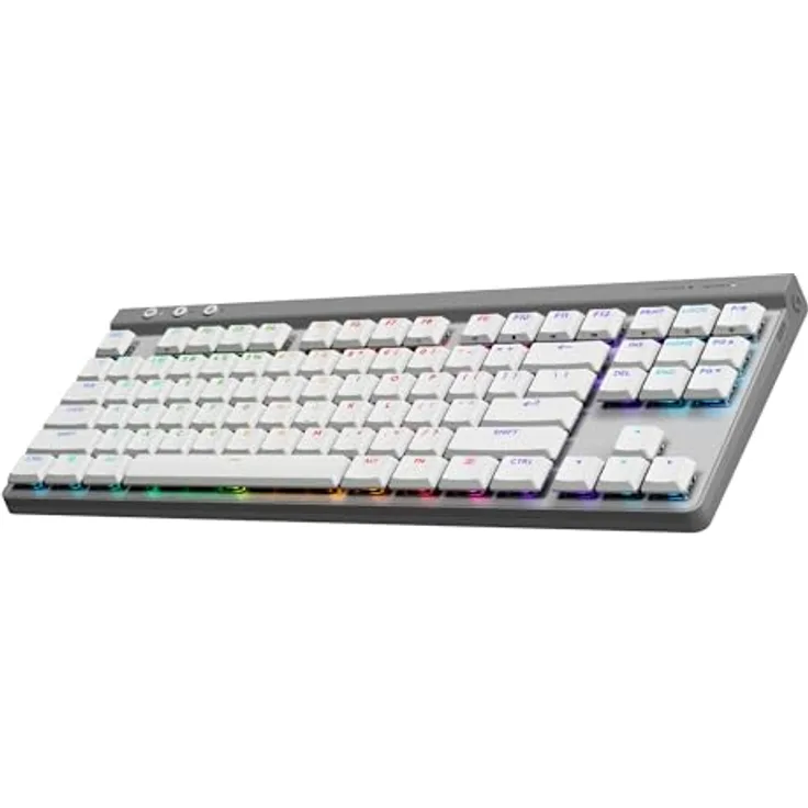 Logitech G G515 Lightspeed TKL Kabellose Tastatur (FRA) (Blue | Tactile) - Weiß - Schlankes Design und erstklassiges Tipperlebnis