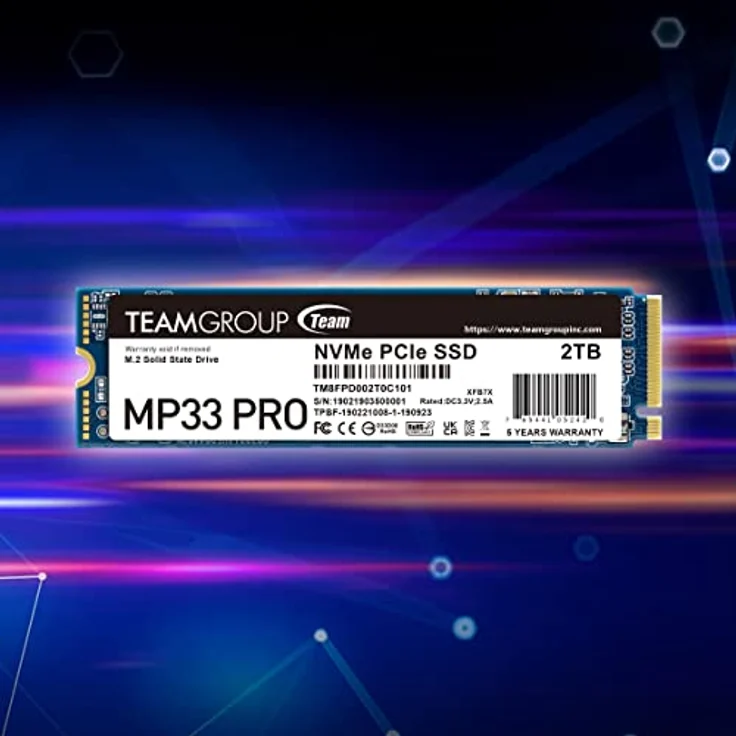 TEAMGROUP MP33 PRO 512 GB M.2 PCIe 2280 NVMe 1.3 interne SSD, bis zu 2100 MB/s Gen3x4 Solid State Drive, Terabyte Written TBW>400 TB TM8FPD512G0C101 – Bild 5