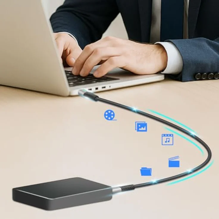 LogiLink CU0431 USB3.2 Kabel, USB-C M/USB-C M, 100W Power Delivery, mit LED-Anzeige, Metallgehäuse, 0,5m, schwarz – Bild 2