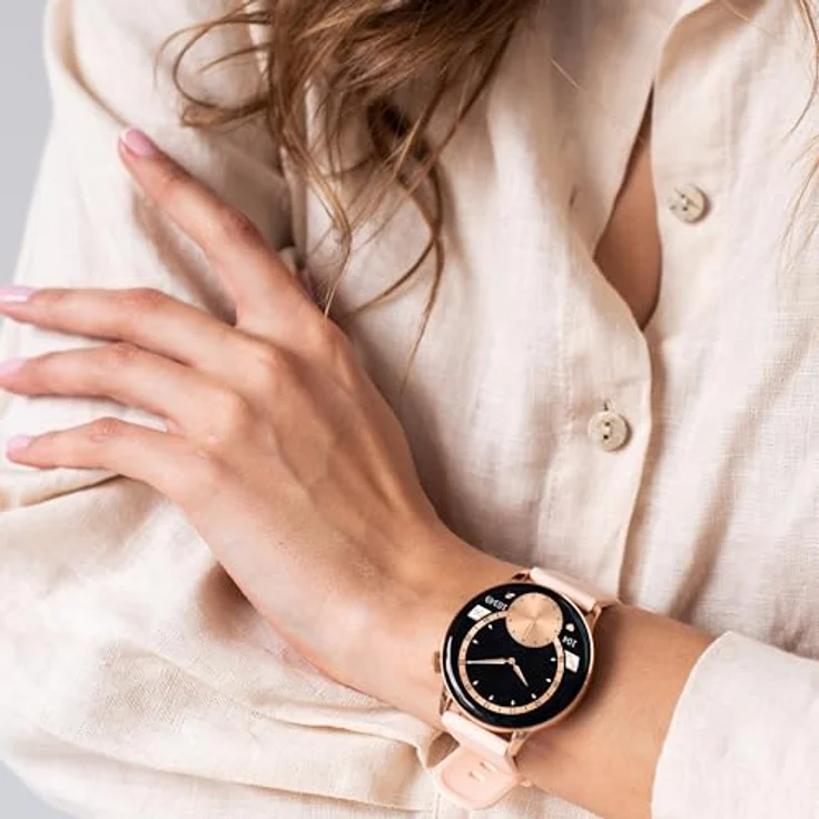 Maxcom Passend für FW58 Vanad Pro Gold (46 mm, Metall, One Size), Sportuhr + Smartwatch in Pink – Bild 8