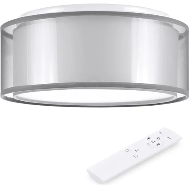 Navaris LED Deckenleuchte 2-Schicht-Design - dimmbar mit Fernbedienung - verstellbare Farbtemperatur - Weiß