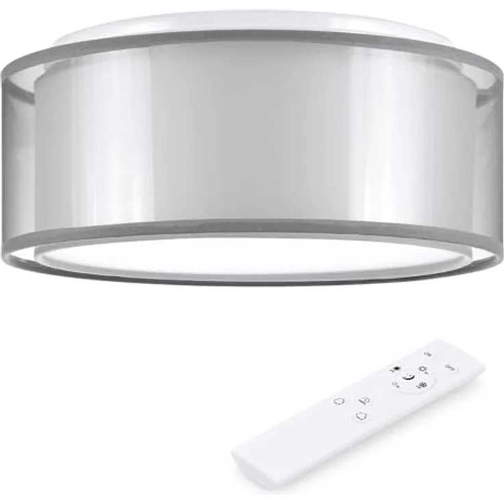 Navaris LED Deckenleuchte 2-Schicht-Design - dimmbar mit Fernbedienung - verstellbare Farbtemperatur - Weiß – Bild 1