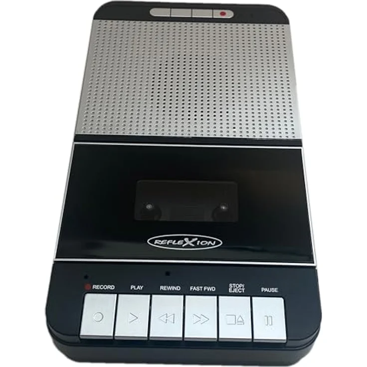 Reflexion CCR8018, tragbarer Kassettenrecorder mit One Touch-Aufnahmefunktion und USB MP3 Wiedergabe, Schwarz – Bild 2
