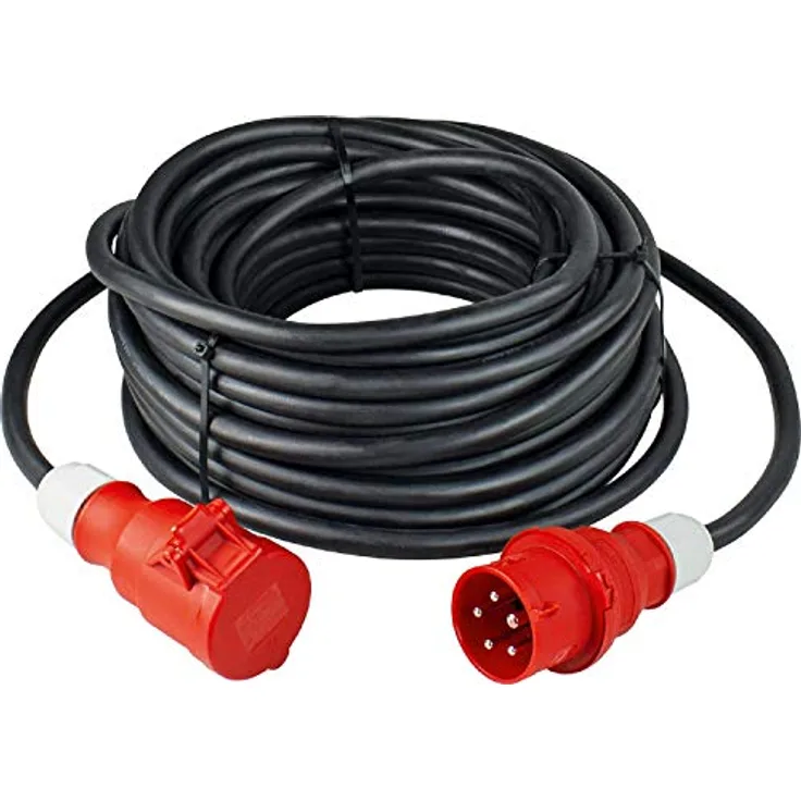 as - Schwabe Starkstrom Verlängerungskabel H07RN-F 5G2,5 - 5 m, 400V/16A, IP44, CEE Stecker, Made in Germany, robust für Baustelle und Außenbereich