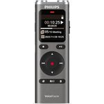 Philips DVT 2075, Diktiergerät mit 8 GB Speicher, zwei Stereomikrofonen und sprachaktivierter Aufnahme, Grau