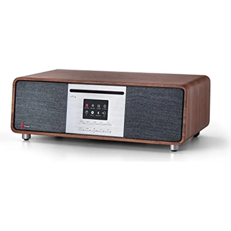 PINELL Supersound 701, Internetradio, Spotify Connect, DAB+, CD, Bluetooth 4.0, WLAN, AUX, Kopfhöreranschluss, 35 Watt & Subwoofer, Equalizer, Senderspeicher, Farbdisplay, Fernbedienung, Walnuss