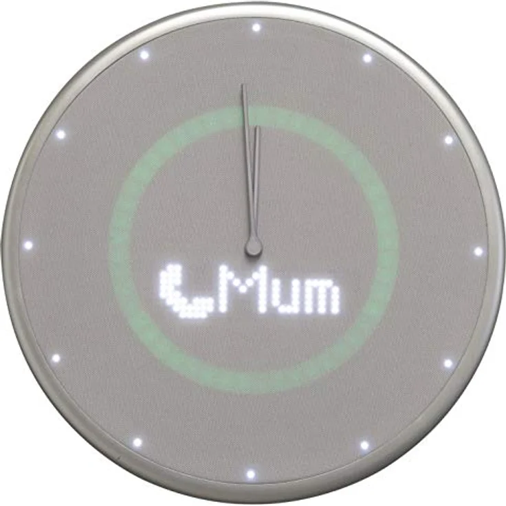 Glance Clock, smarte Wanduhr mit LED-Display, silber – Bild 2