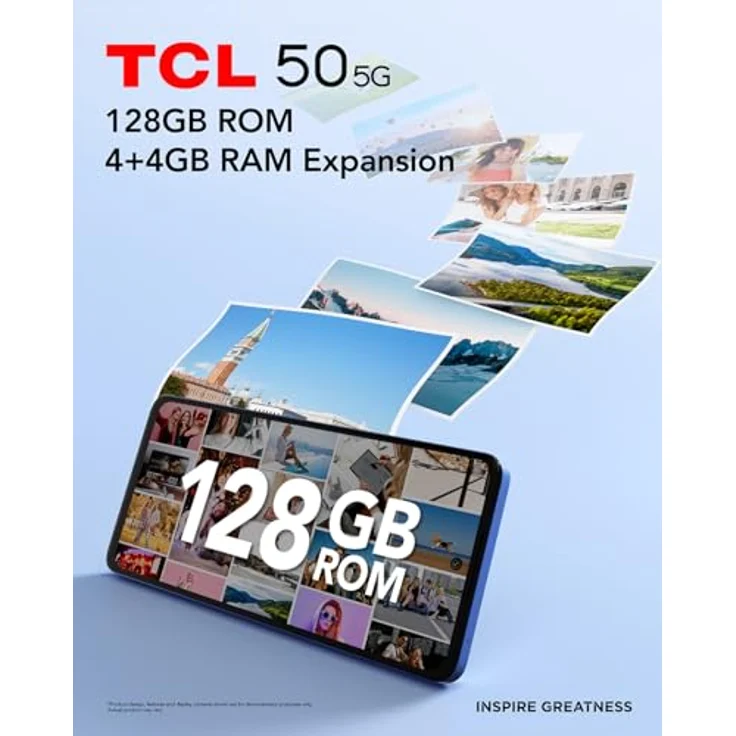 TCL 50 5G 16,8 cm (6.6") SIM Unique Android 14 USB Type-C 4 Go 128 Go 5010 mAh Smartphone, Gris – Bild 2