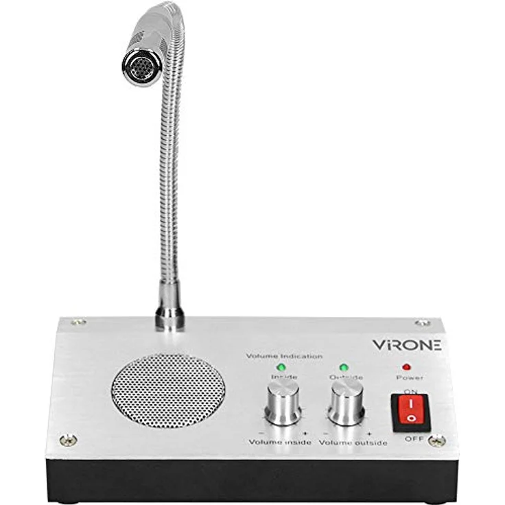 ORNO Virone Spatium Intercom System, bidirektionale Gegensprechanlage mit flexiblem Mikrofon, silber – Bild 3