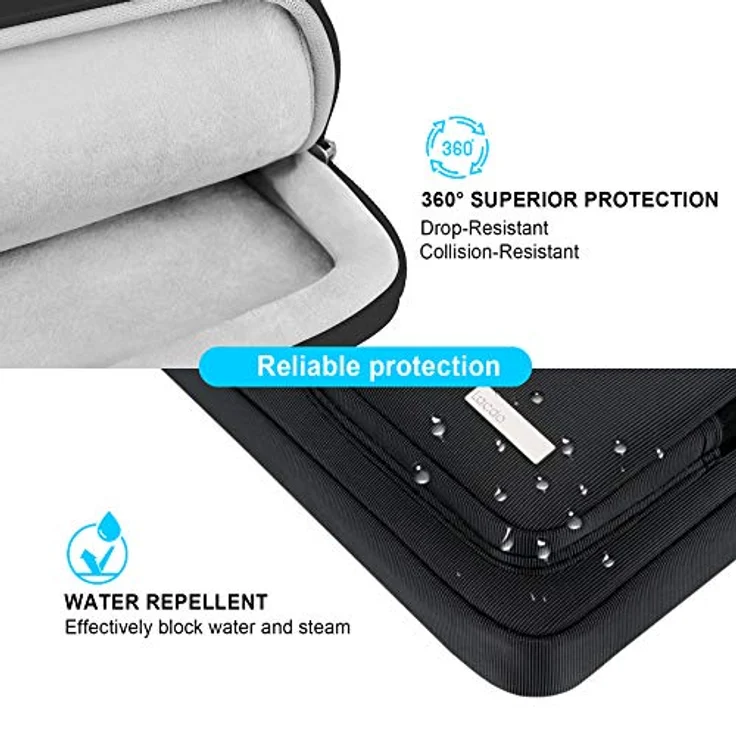 Lacdo Laptoptasche/Laptoptasche für 11-15,6 Zoll (27-15,6 Zoll), wasserdicht, Stoff Mehrfarbig Dark Black 13-13.3 Inches – Bild 2