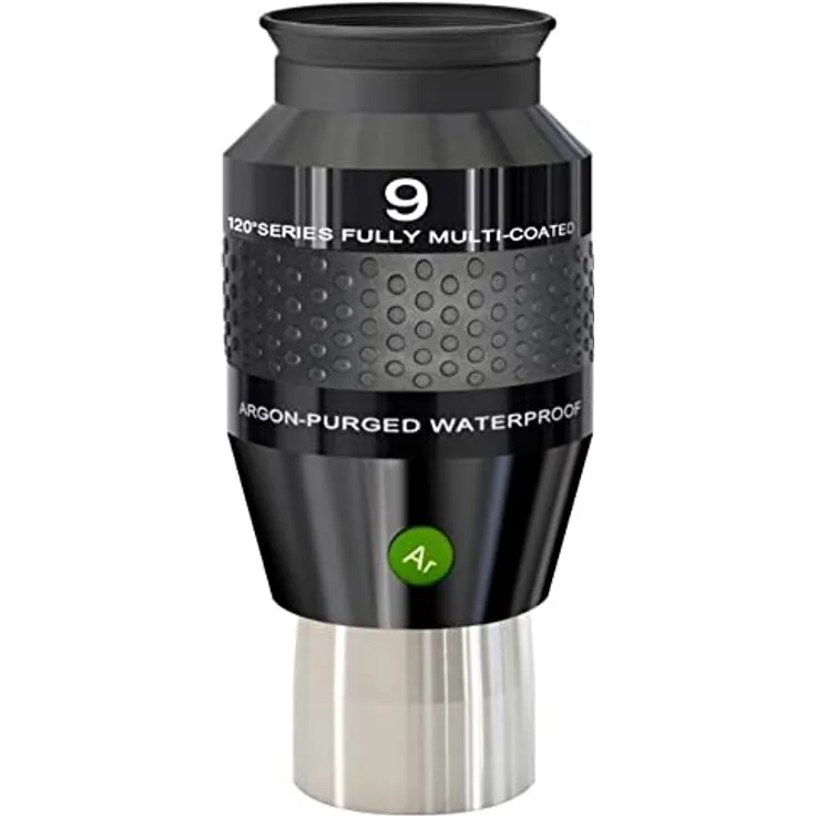 Explore Scientific 120° AR High End Okular 9mm (2") mit hochwertiger Mehrschichtvergütung und Argon-Schutzgasfüllung