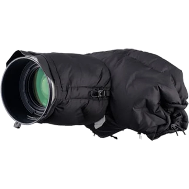 Pgytech Camera Cold Proof Warm Cover, verstellbare Kameratasche für Objektive bis 150 mm, schwarz, wasserabweisend, gefüllt mit 35 g Daune – Bild 1