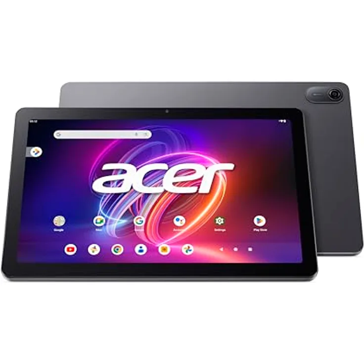 Acer Iconia Tab P10 (P10-21Q-83VZ) Tablet 10 Zoll 2K QLED IPS Touch Display, 6 GB RAM, 256 GB Speicher, Android 14, Grey + Portfolio Case