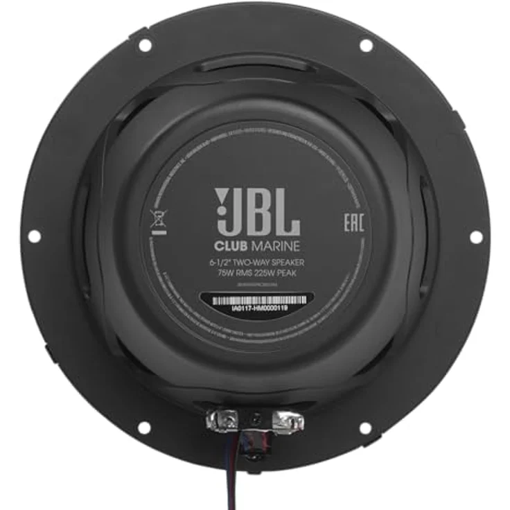 JBL Club Marine Lautsprecher 6 1/2" 2-Weg Hochleistungs Outdoor Lautsprecher Wasserdicht, 225W Boot Boxen von Harman Kardon, IPx5 Außenlautsprecher Wetterfest, RGB LED-Beleuchtung, 2 Grillfarben – Bild 3