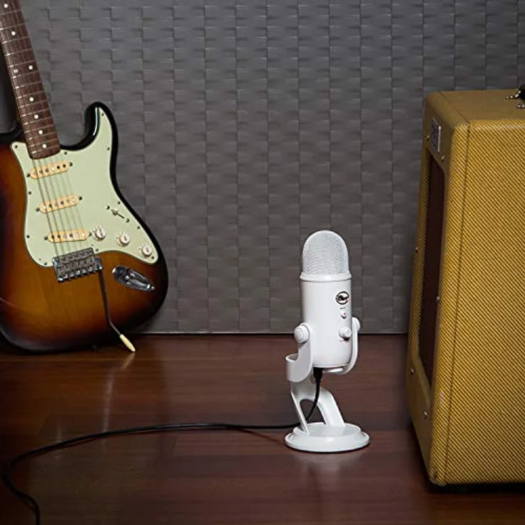 Blue Yeti USB-Mikrofon für Aufnahme und Streaming auf PC und Mac, verstellbares Stativ, Plug und Play - Weiß – Bild 4