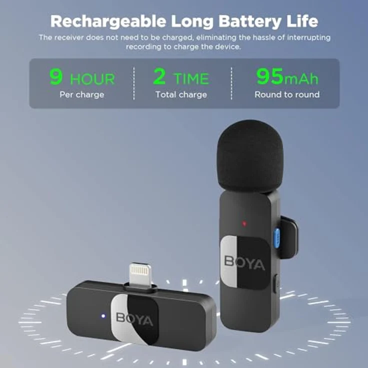 BOYA BY-V1 Kabelloses Mikrofon für iPhone (Lightning) – Bild 3