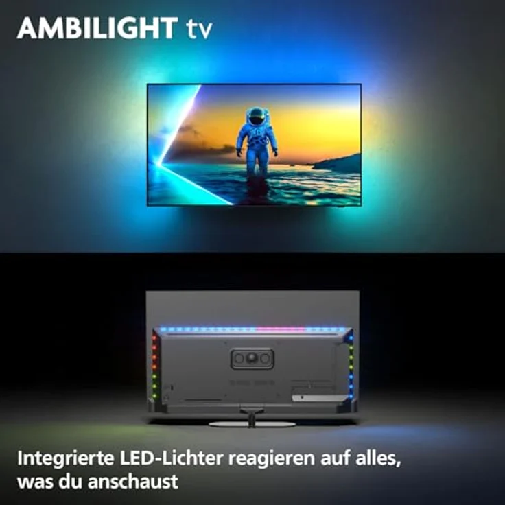Philips Ambilight 55OLED810, 55 Zoll 4K OLED Smart TV mit P5 AI Perfect Picture Engine, Titan OS, Dolby Vision und Dolby Atmos, Alexa- und Google Assistant-kompatibel – Bild 2