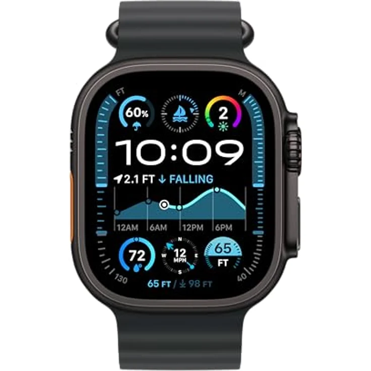 Apple Watch Band - Ocean Band - 49 mm - Schwarz - Extra Large - Elastomer, verstellbare Öse aus Titan, für Wassersport geeignet – Bild 3