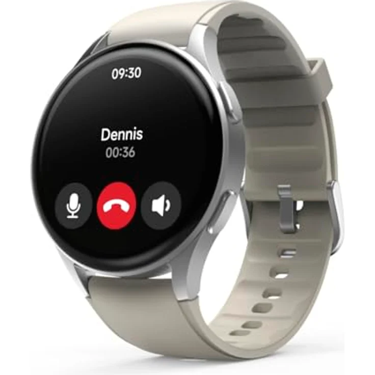 Hama Smartwatch 8900, GPS, AMOLED 1.32 Zoll, Telefonfunktion, Alexa, rund, Silber – Bild 3