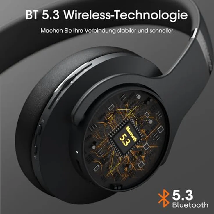 DOQAUS Care 1, Bluetooth Over Ear Kopfhörer mit 90 Std Akkulaufzeit, 3 EQ-Modi, Dual 40mm Treiber und Memory-Protein Ohrpolster, integriertes Mikrofon für Smartphones/PC – Bild 3