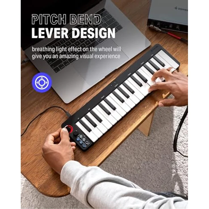 Donner N-32 MIDI-Tastatur, 32 Mini-Tasten, USB-C Kompatibilität, atmungsaktiver Lichteffekt – Bild 3
