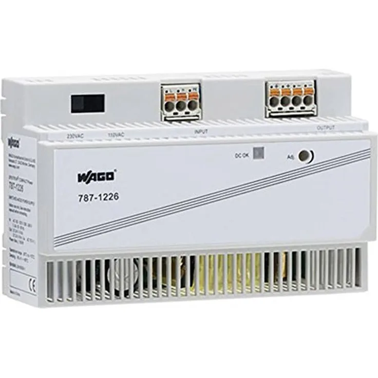 WAGO 787-1226 Hutschienen-Netzteil, 150 W, 90-264 V, 6 A, passiv, hohe Effizienz 90%, picoMAX®-Anschlusstechnik, SELV, Temperaturbereich -25 °C bis 70 °C
