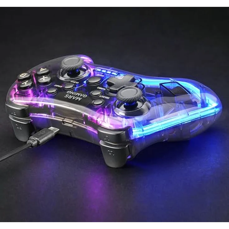 Mars Gaming MGP-24 RGB, Wireless Gaming Controller mit 2.4GPRO Verbindung, transparentes Design, kompatibel mit Mac, Android, PC, Xbox 360, PS4, PS3, Schwarz – Bild 8
