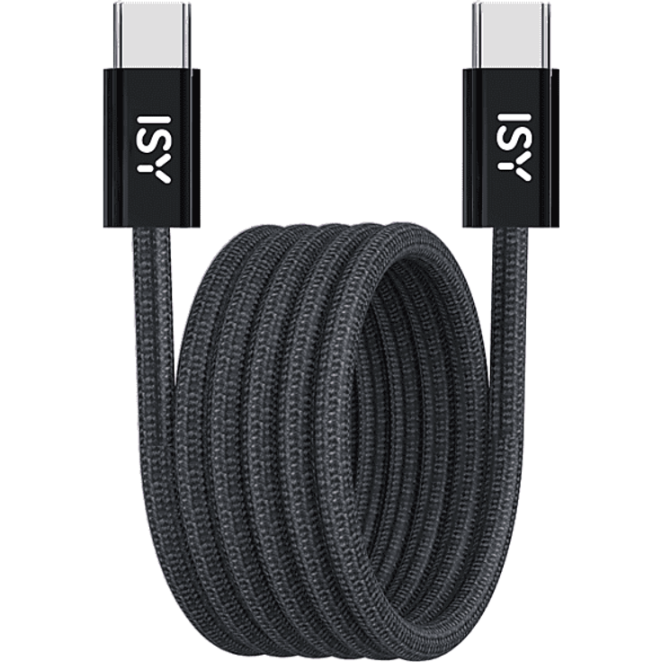 ISY IUC-5400-BK, Magnetisches USB-C Kabel, 1 m, 100W Leistung, schwarz