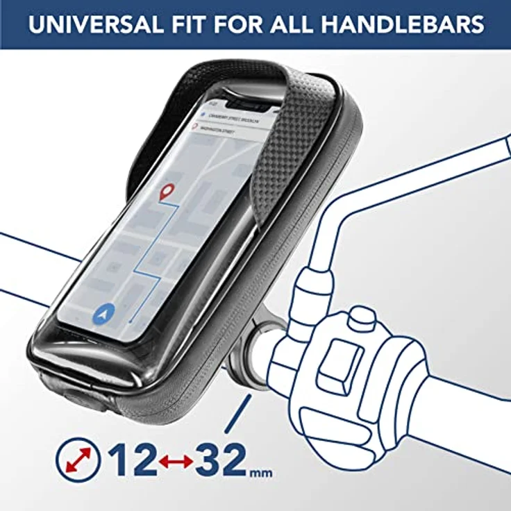 cellularline | Rider Shield - Universal | Runder Lenker, wasserdichter Smartphone-Halter für Motorräder und Fahrräder – Sonnenblende – 360-Grad-Drehung – Bild 2