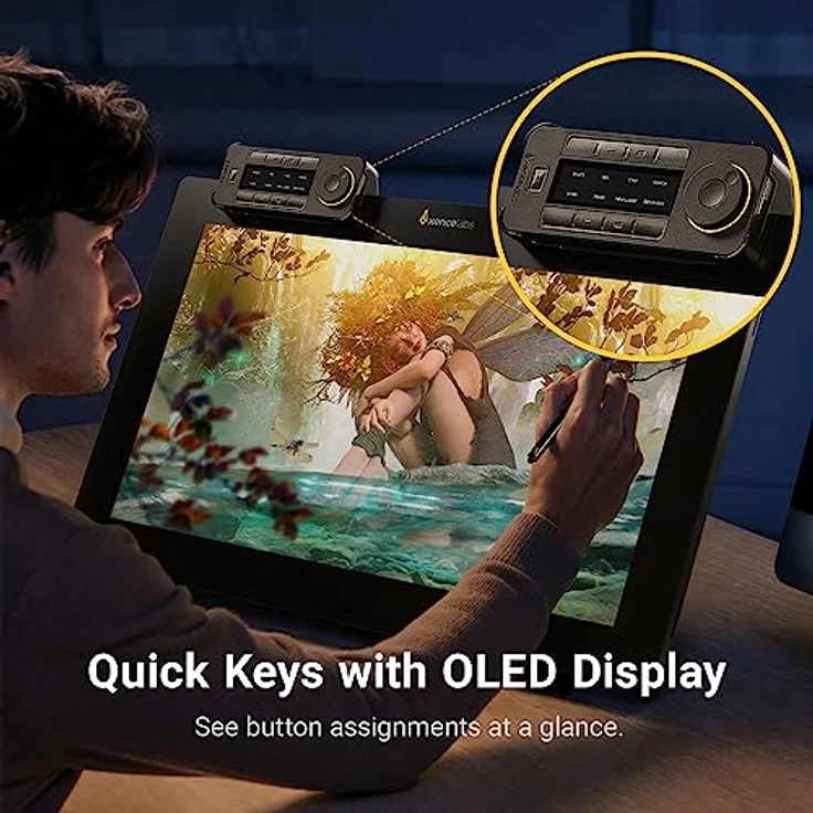 Xencelabs Pen Display 24 Grafiktablett mit 4K-Bildschirm, 99% Adobe RGB Zeichenmonitor, Bildschirmtablett mit Quick Keys, 2 Stiften 8192 Druckstufen Batteriefrei, Kompatibel mit Win/Mac/Linux – Bild 5