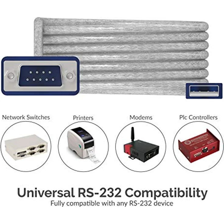 Sabrent USB 2.0 to Serial (9-Pin) DB-9 RS-232 Converter Cable, Prolific Chipset, Hexnuts, [Windows 10-8.1-8-7-VISTA-XP, Mac OS X 10.6 and Above] 10-Feet (CB-9PTF) – Bild 4