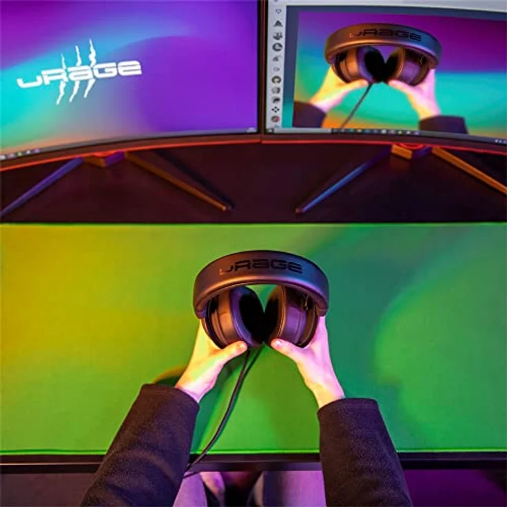 uRage Gaming-Mauspad “Greenscreen 250 Desk-Mat”, Grün, Anti-Rutsch-Beschichtung, Naturgummi, für Tastatur und Maus, extra groß, 90 x 0,3 x 34 cm – Bild 3